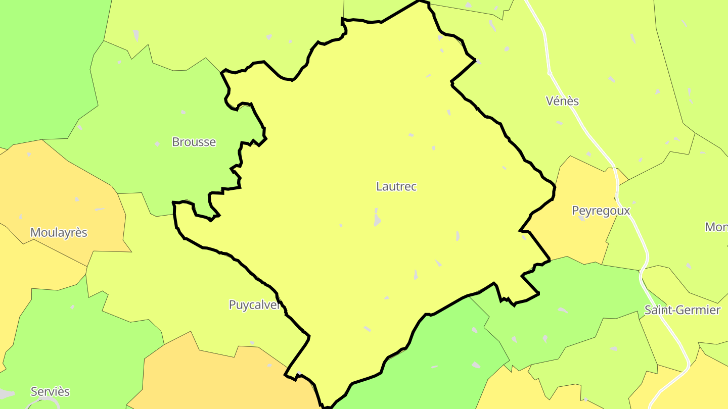 Carte des prix de l'immobilier Lautrec