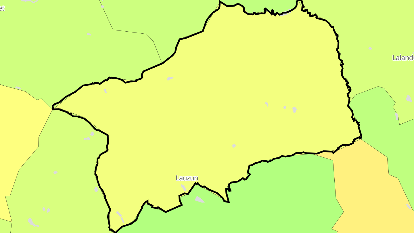 Carte des prix de l'immobilier Lauzun
