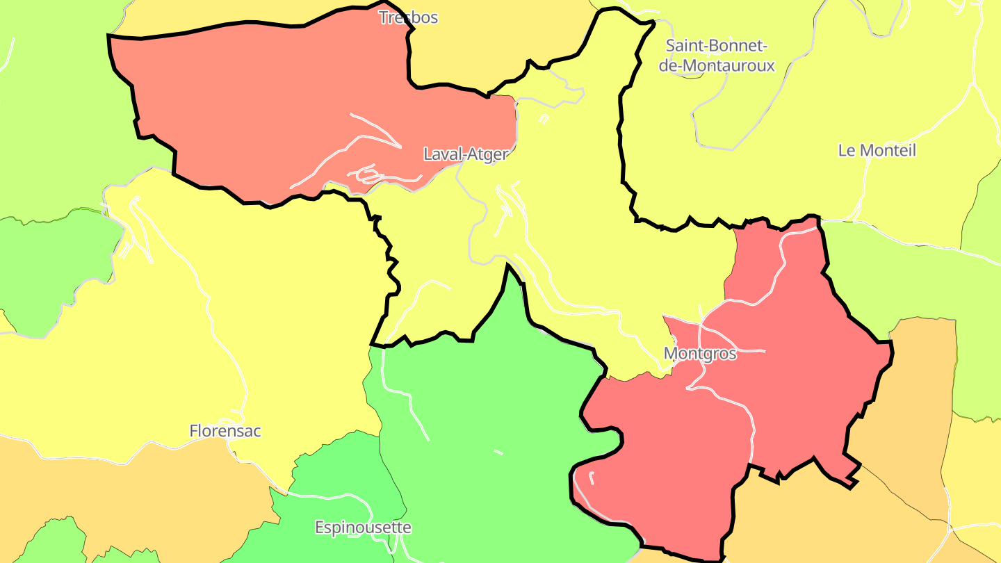 Carte des prix de l'immobilier Laval-Atger