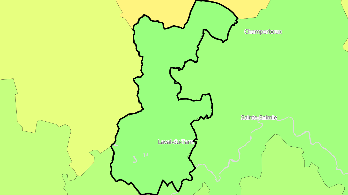 Carte des prix de l'immobilier Laval-du-Tarn