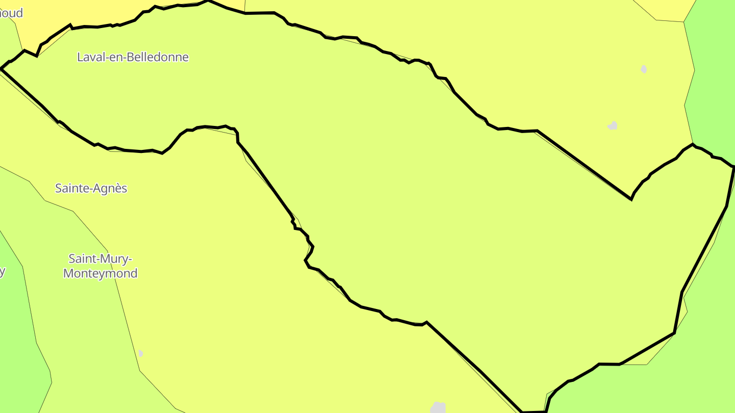 Carte des prix de l'immobilier Laval-en-Belledonne