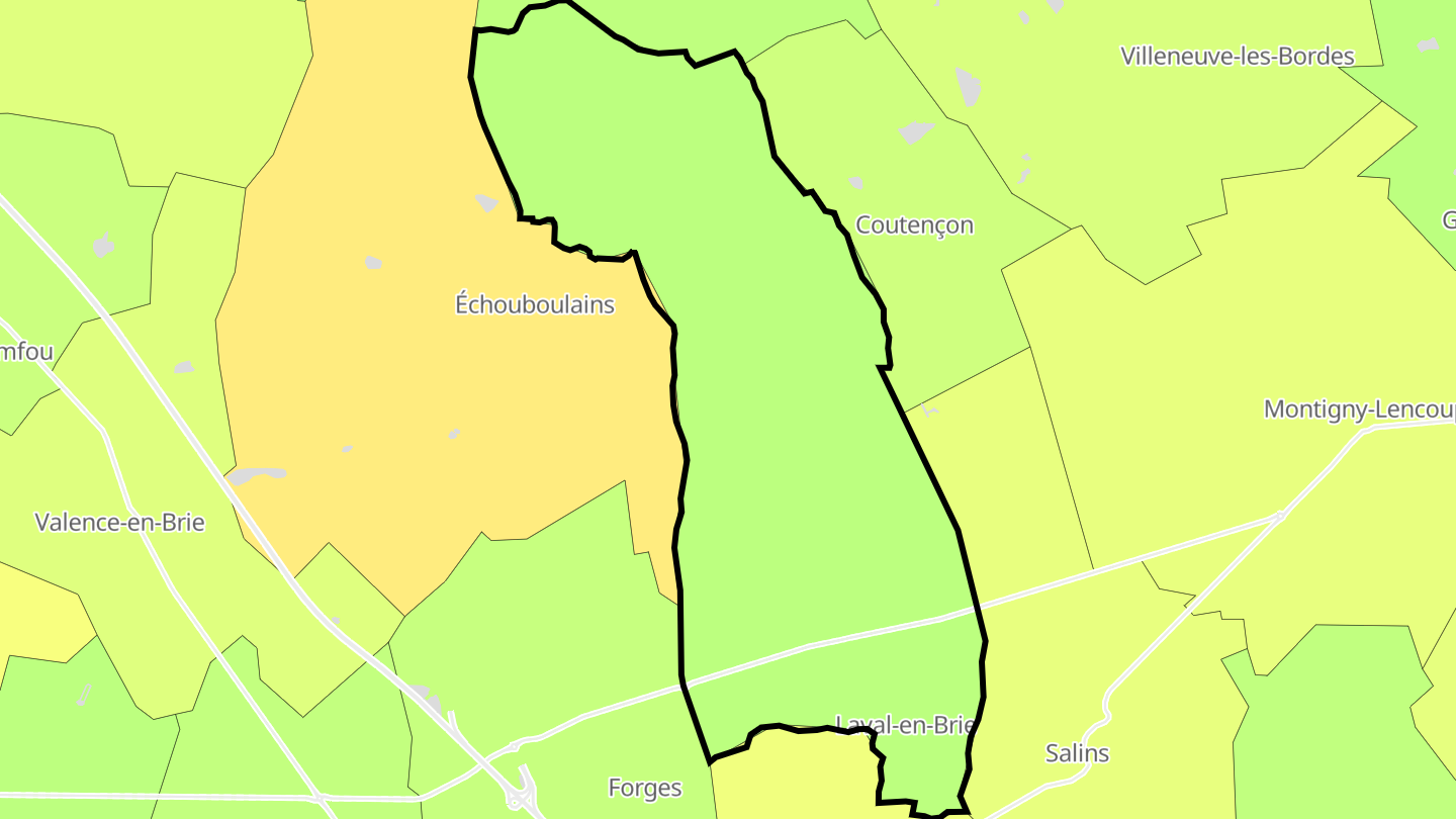 Carte des prix de l'immobilier Laval-en-Brie
