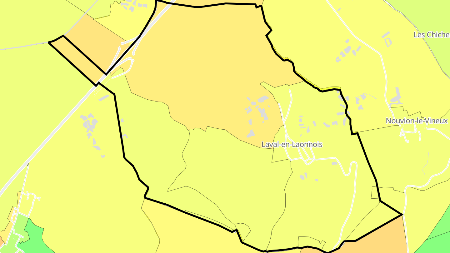 Carte des prix de l'immobilier Laval-en-Laonnois