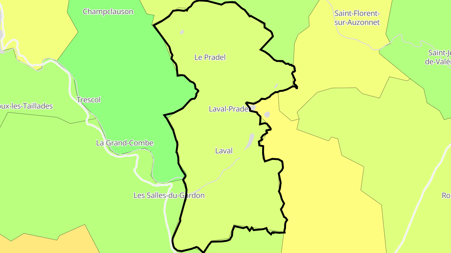 Carte des prix de l'immobilier Laval-Pradel