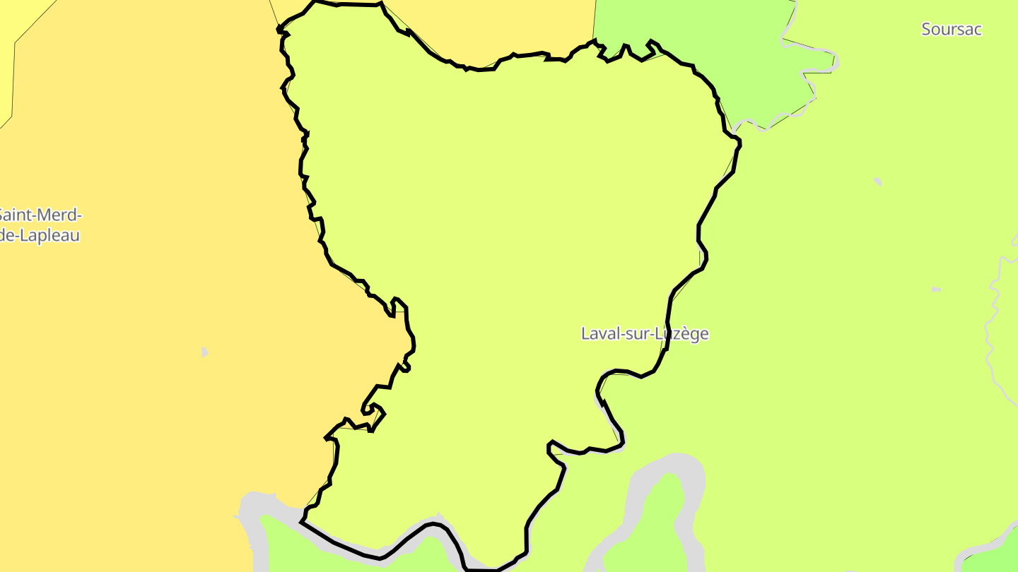 Carte des prix de l'immobilier Laval-sur-Luzège