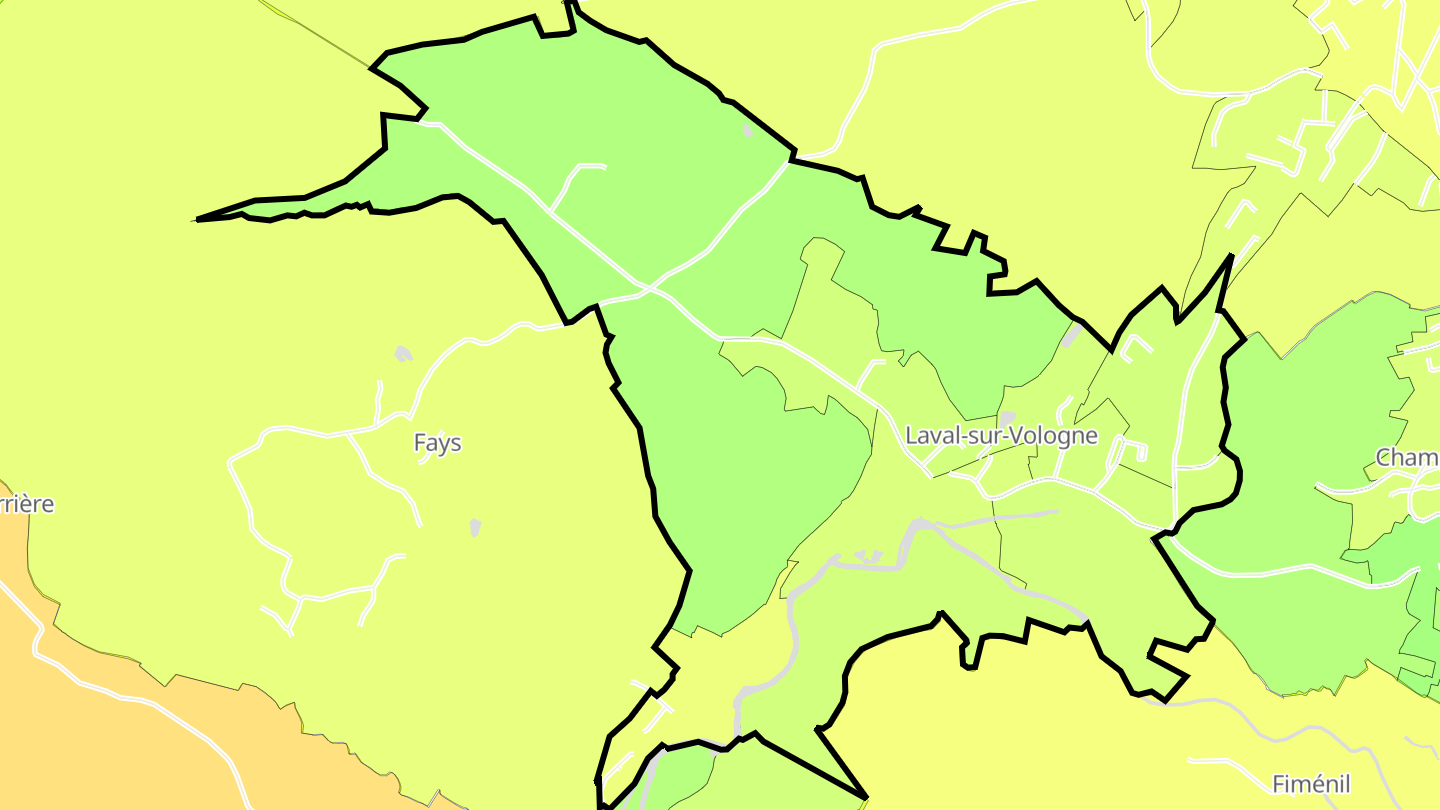 Carte des prix de l'immobilier Laval-sur-Vologne