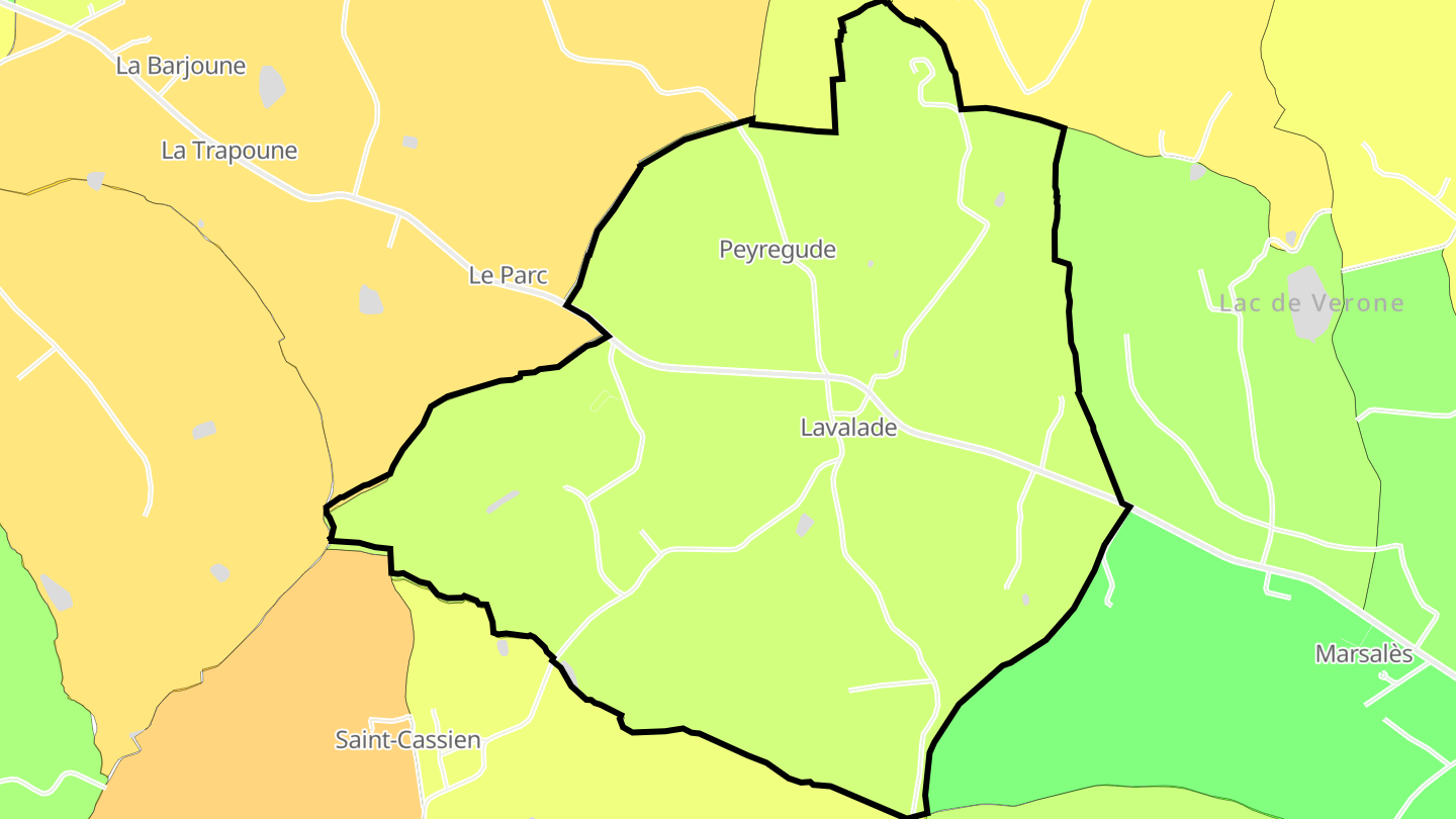 Carte des prix de l'immobilier Lavalade