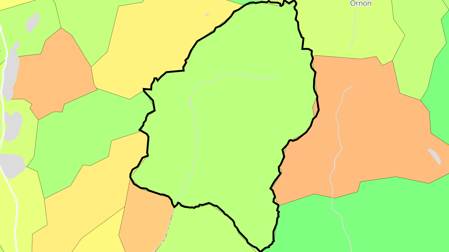 Carte des prix de l'immobilier Lavaldens