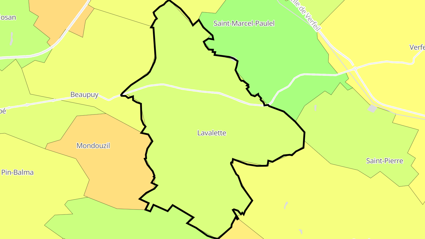 Carte des prix de l'immobilier Lavalette
