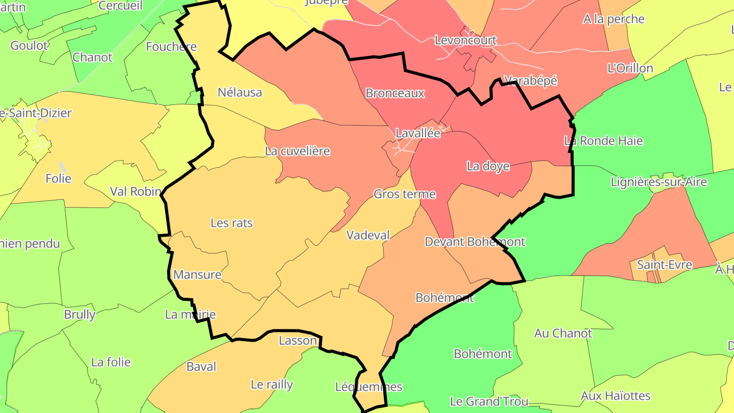 Carte des prix de l'immobilier Lavallée