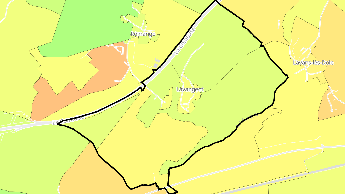 Carte des prix de l'immobilier Lavangeot