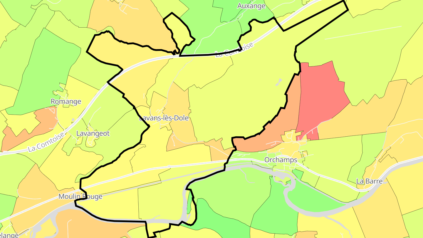 Carte des prix de l'immobilier Lavans-lès-Dole