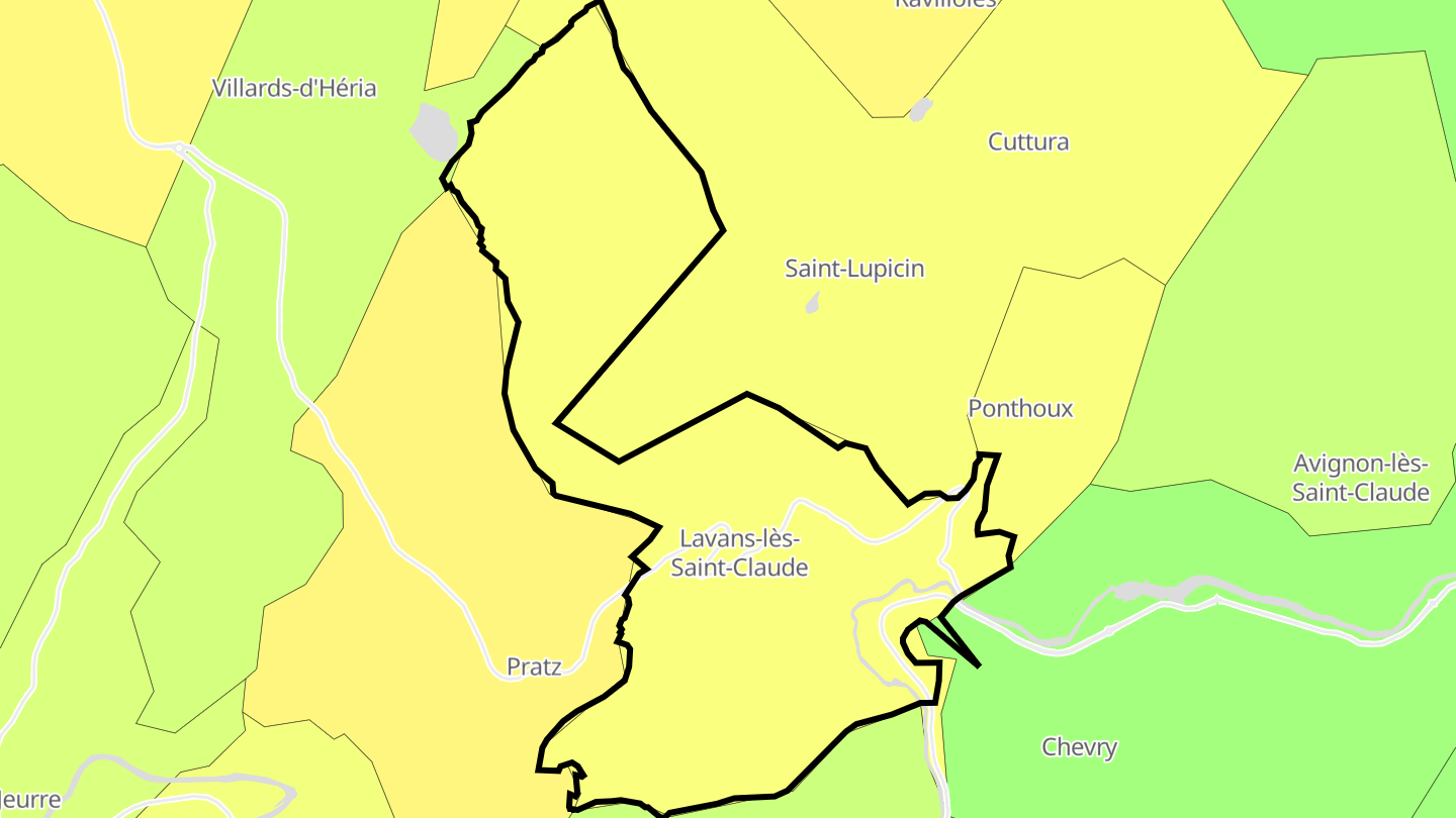 Carte des prix de l'immobilier Lavans-lès-Saint-Claude