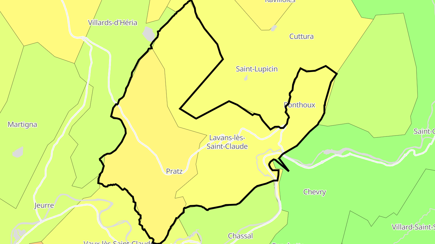 Carte des prix de l'immobilier Lavans-lès-Saint-Claude