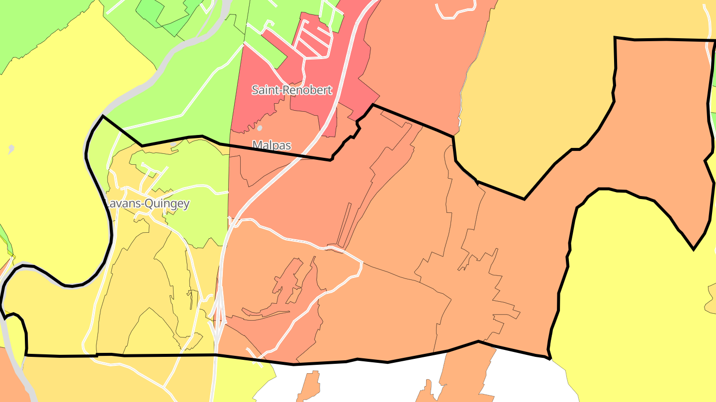 Carte des prix de l'immobilier Lavans-Quingey