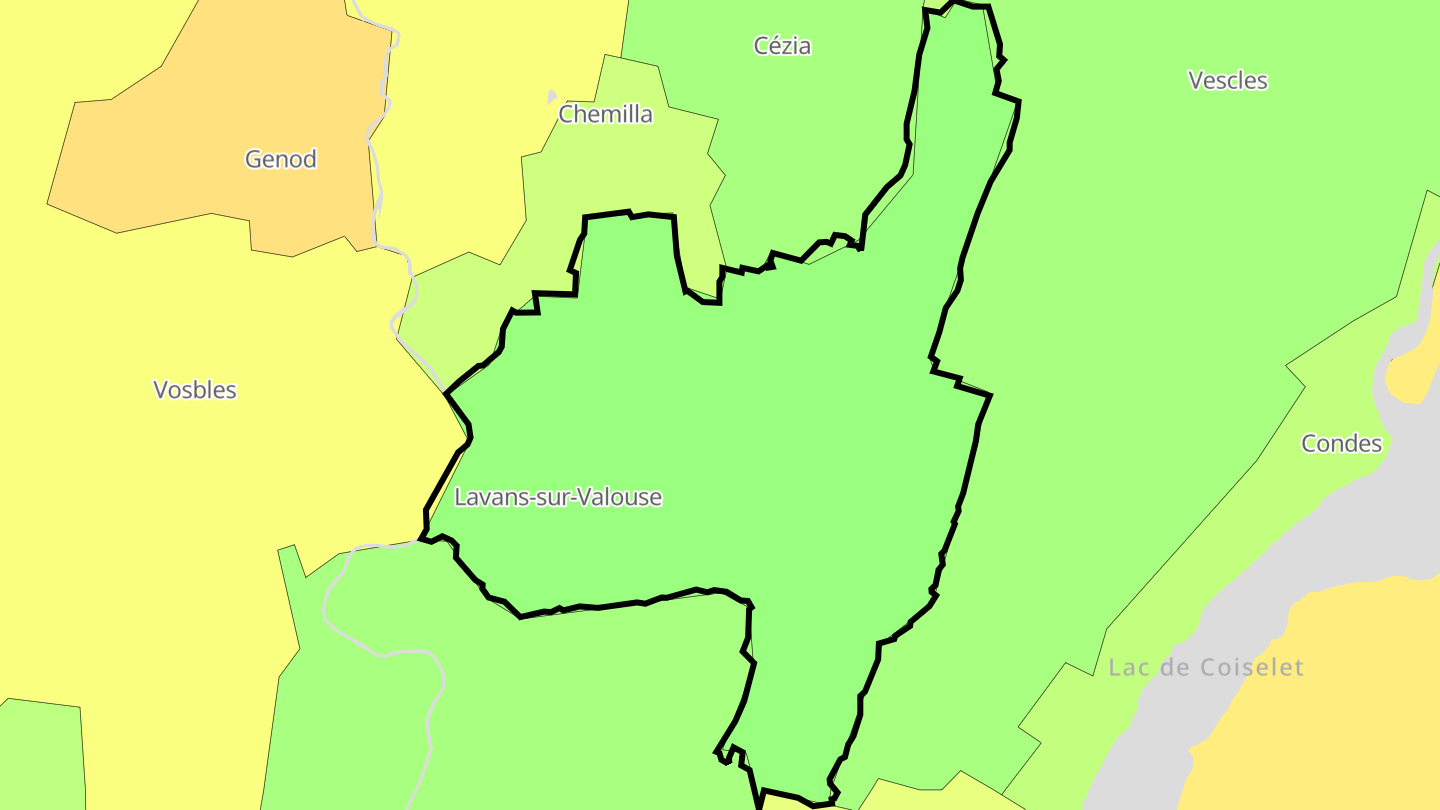Carte des prix de l'immobilier Lavans-sur-Valouse