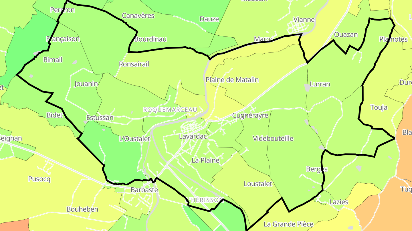 Carte des prix de l'immobilier Lavardac