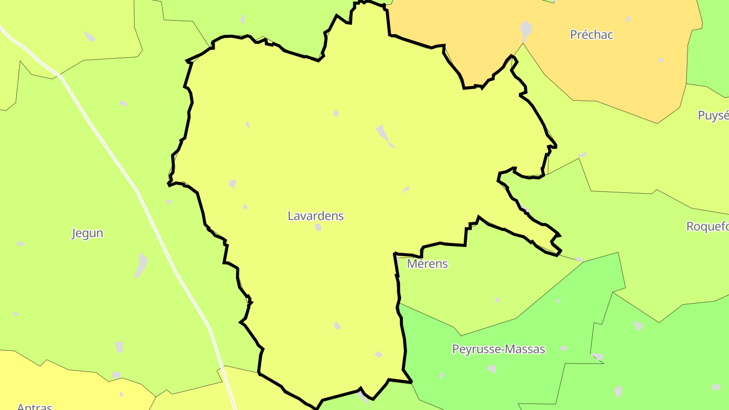 Carte des prix de l'immobilier Lavardens