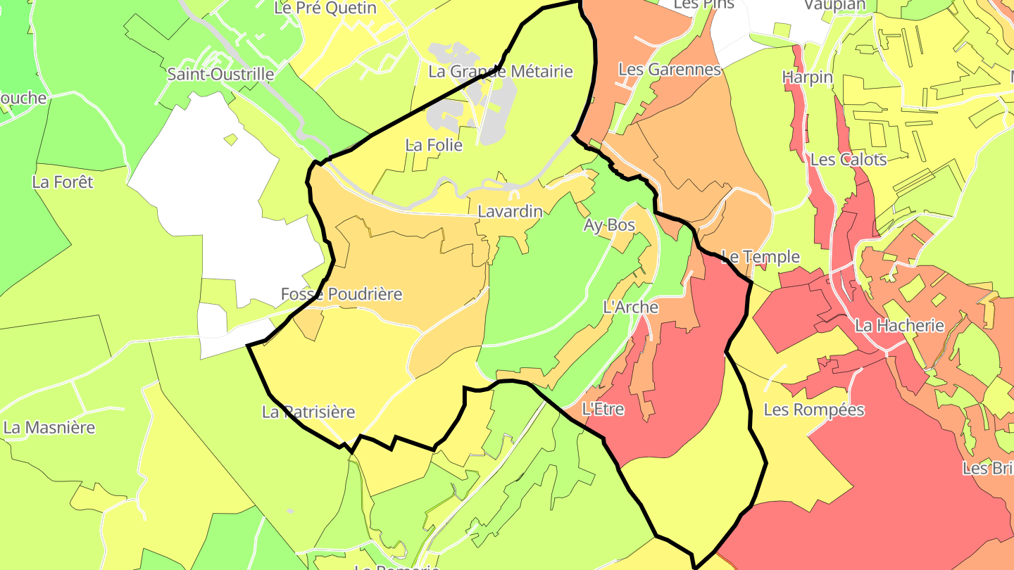 Carte des prix de l'immobilier Lavardin