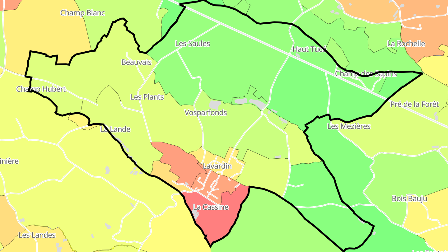 Carte des prix de l'immobilier Lavardin
