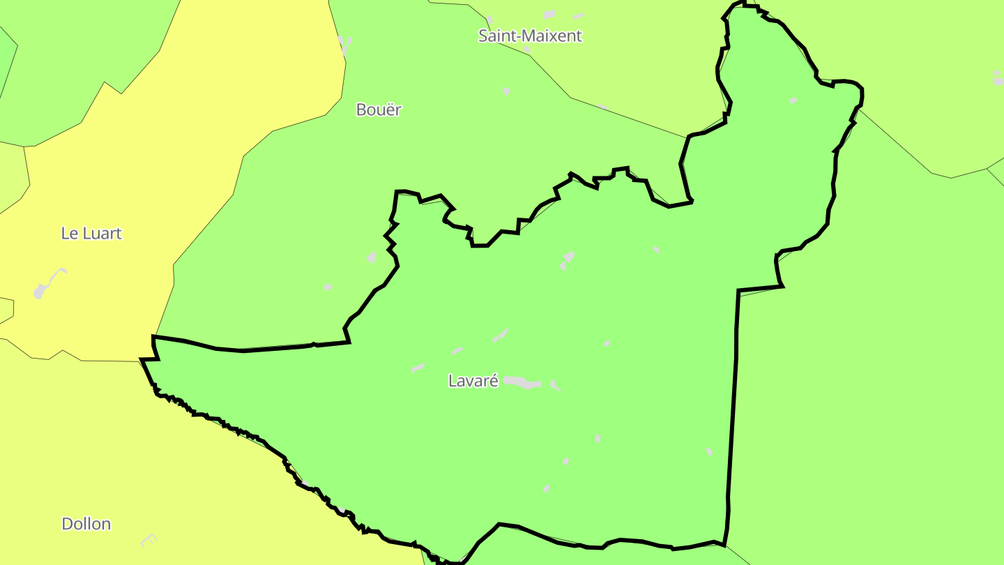 Carte des prix de l'immobilier Lavaré
