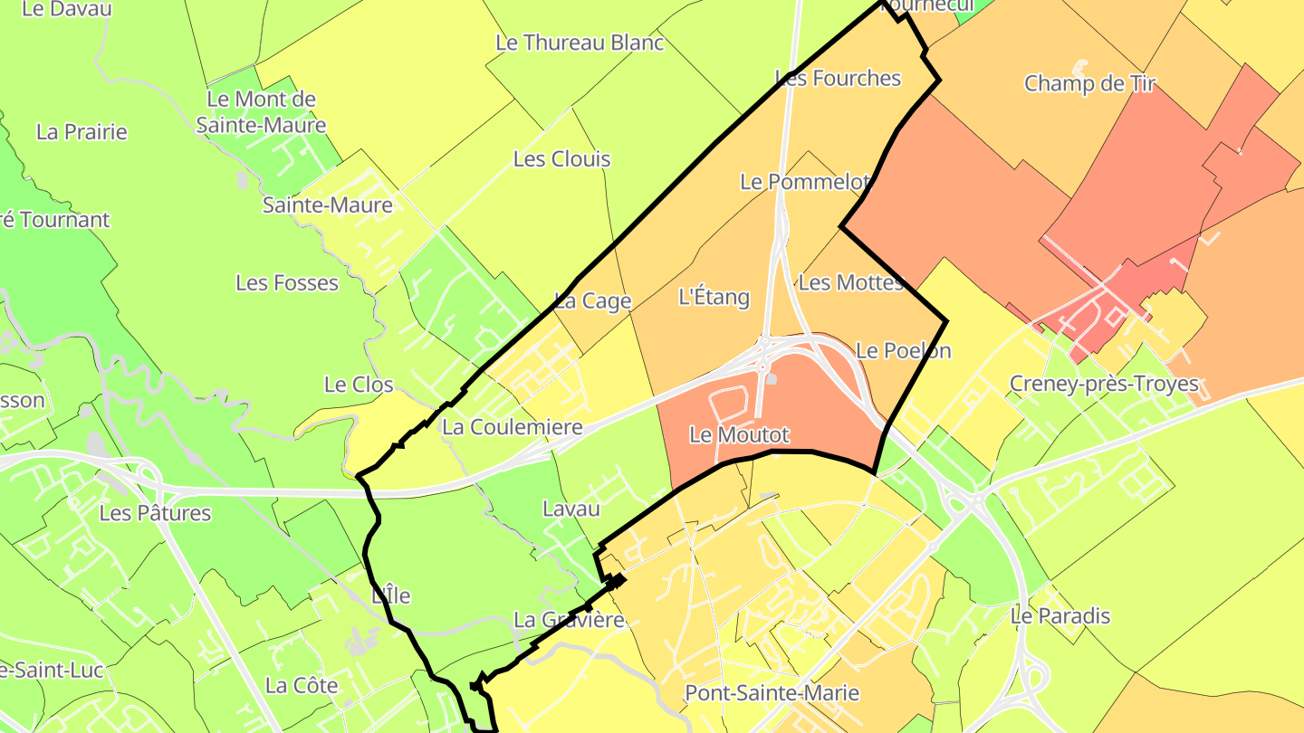 Carte des prix de l'immobilier Lavau