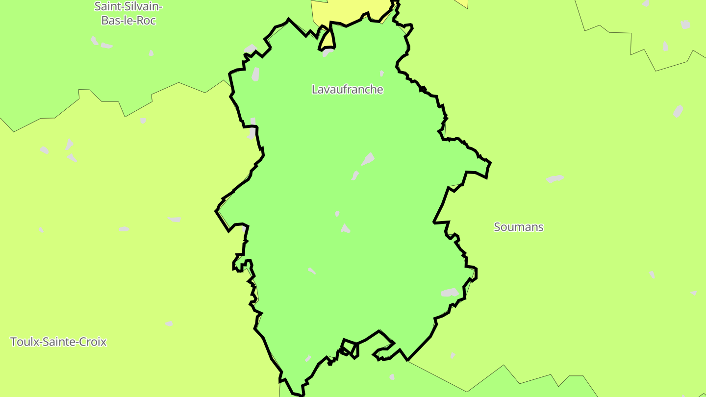 Carte des prix de l'immobilier Lavaufranche