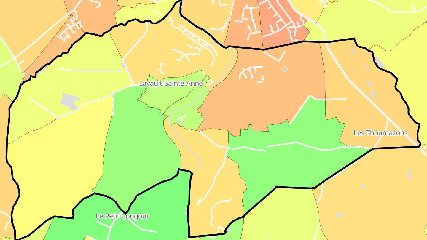 Carte des prix de l'immobilier Lavault-Sainte-Anne