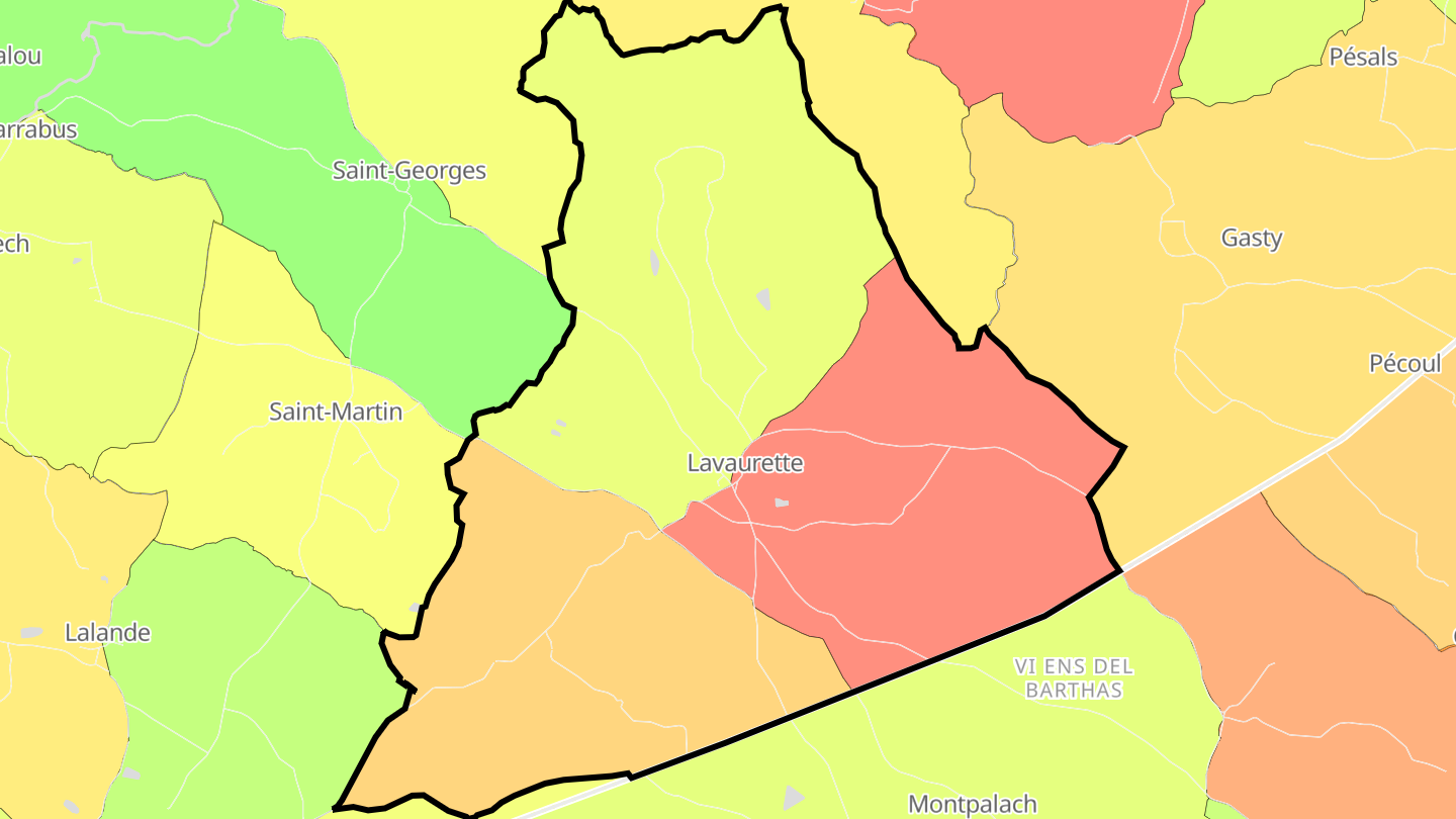 Carte des prix de l'immobilier Lavaurette