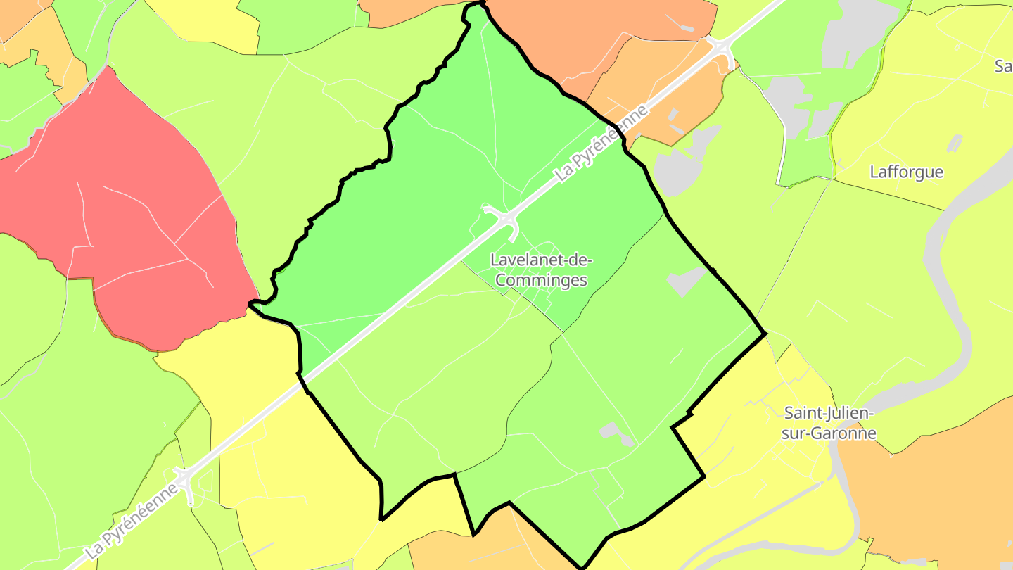 Carte des prix de l'immobilier Lavelanet-de-Comminges