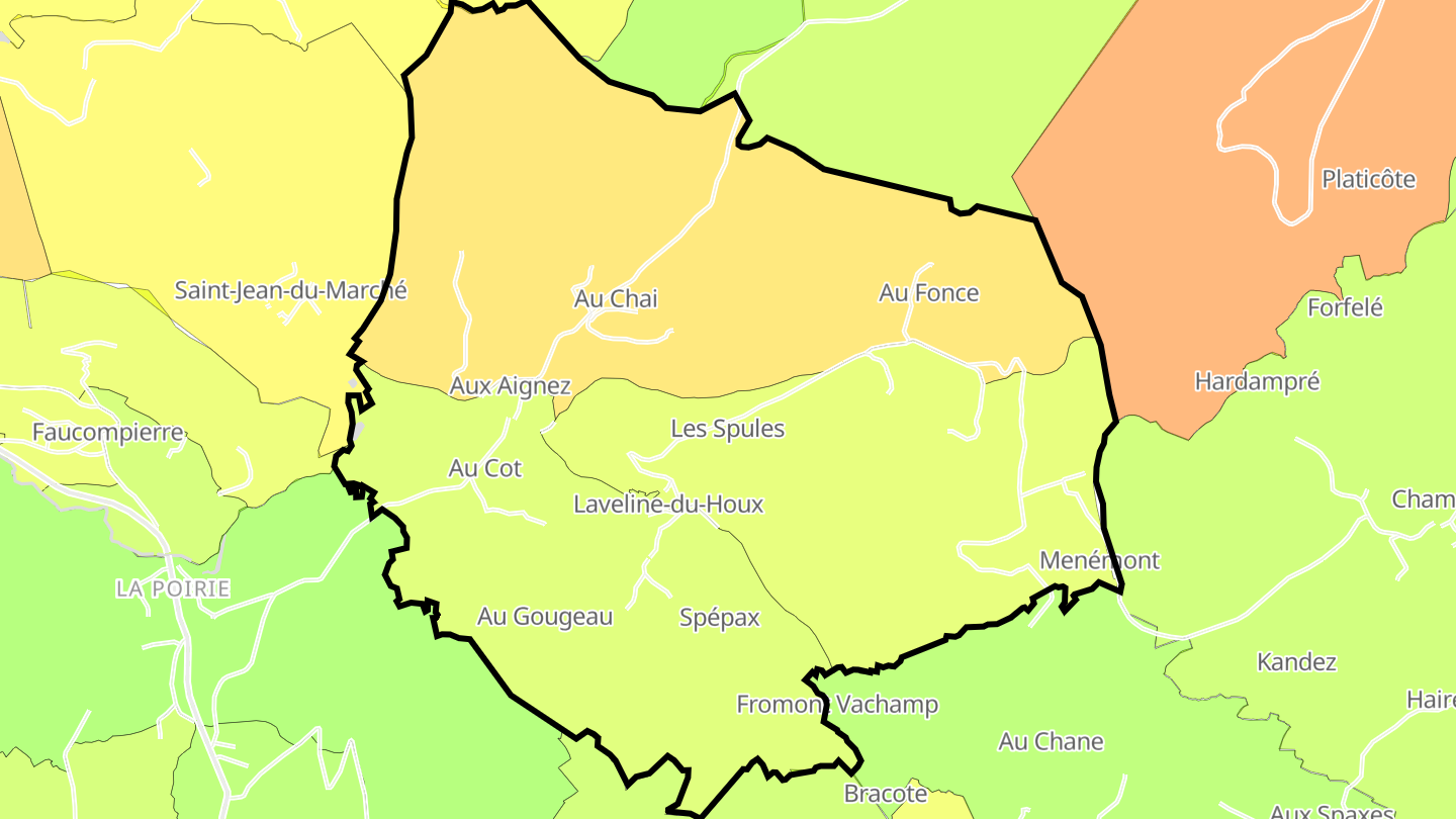 Carte des prix de l'immobilier Laveline-du-Houx