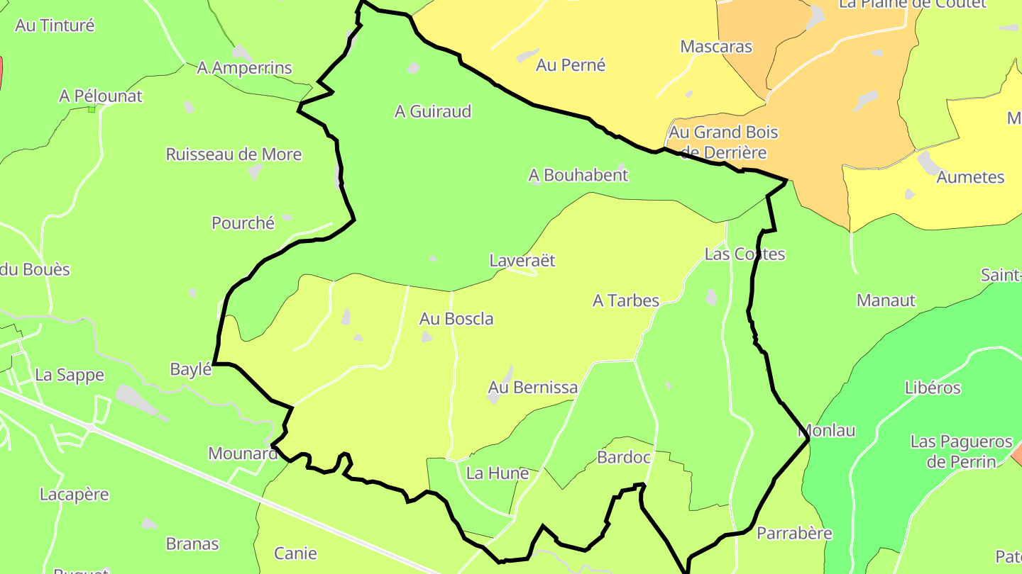 Carte des prix de l'immobilier Laveraët