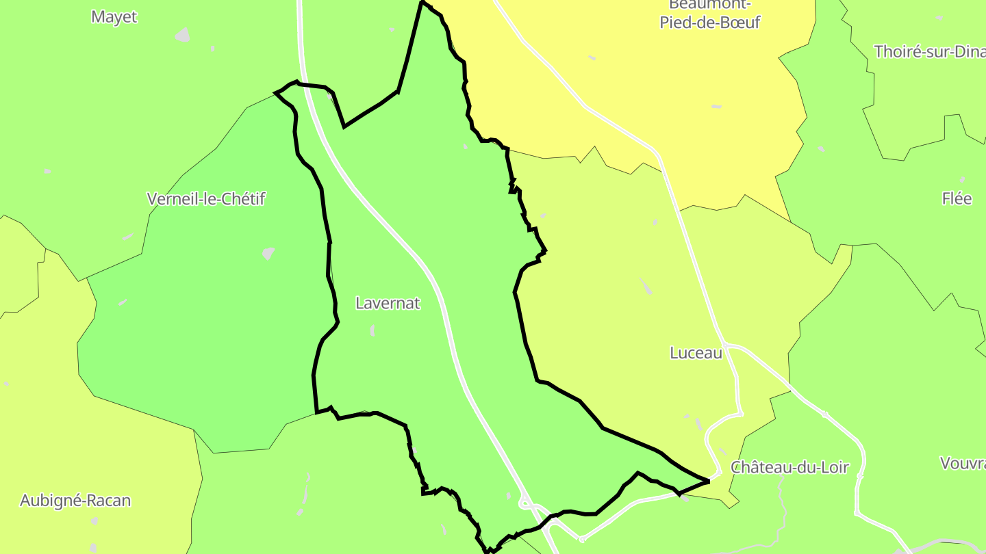 Carte des prix de l'immobilier Lavernat