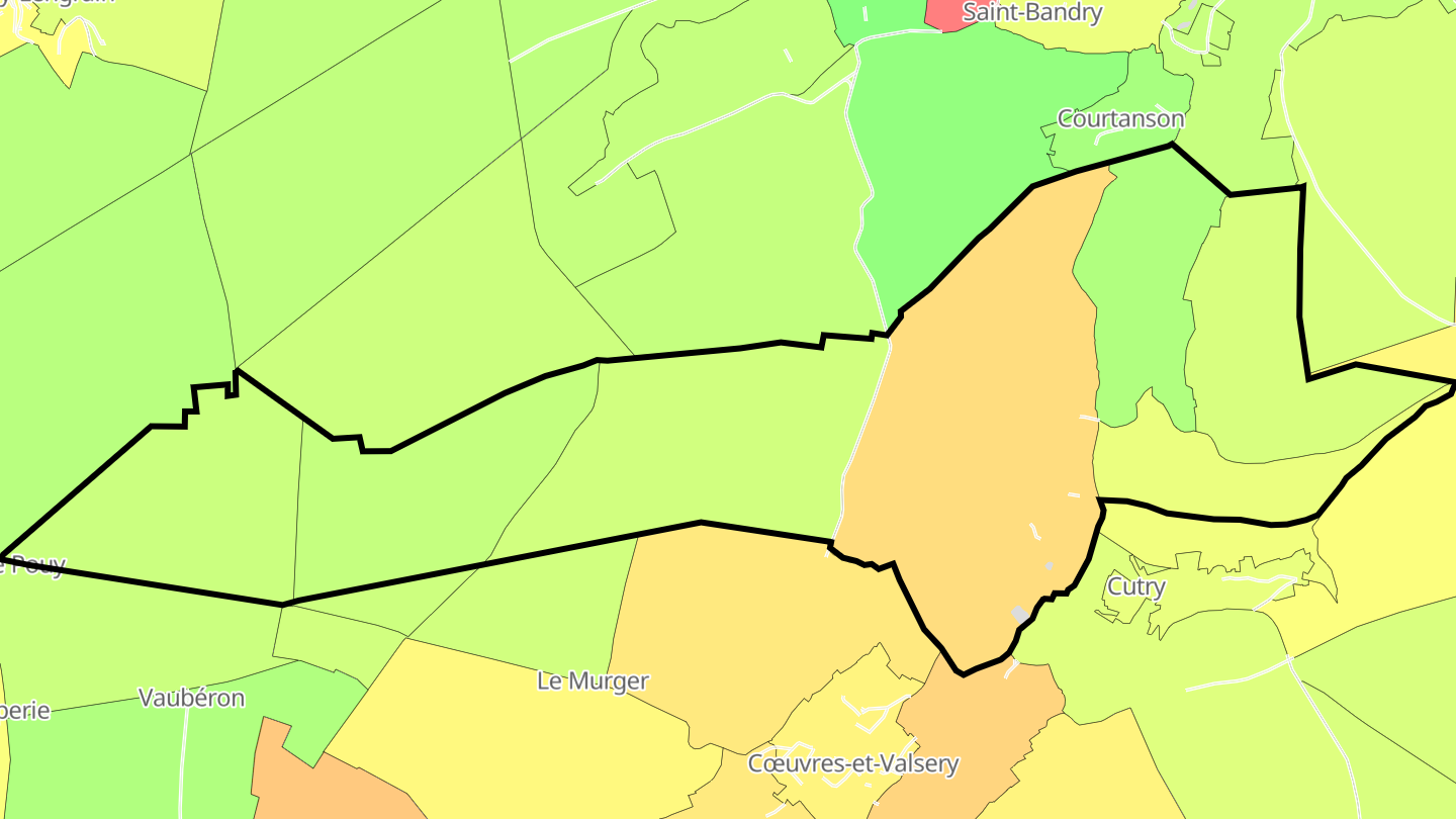 Carte des prix de l'immobilier Laversine