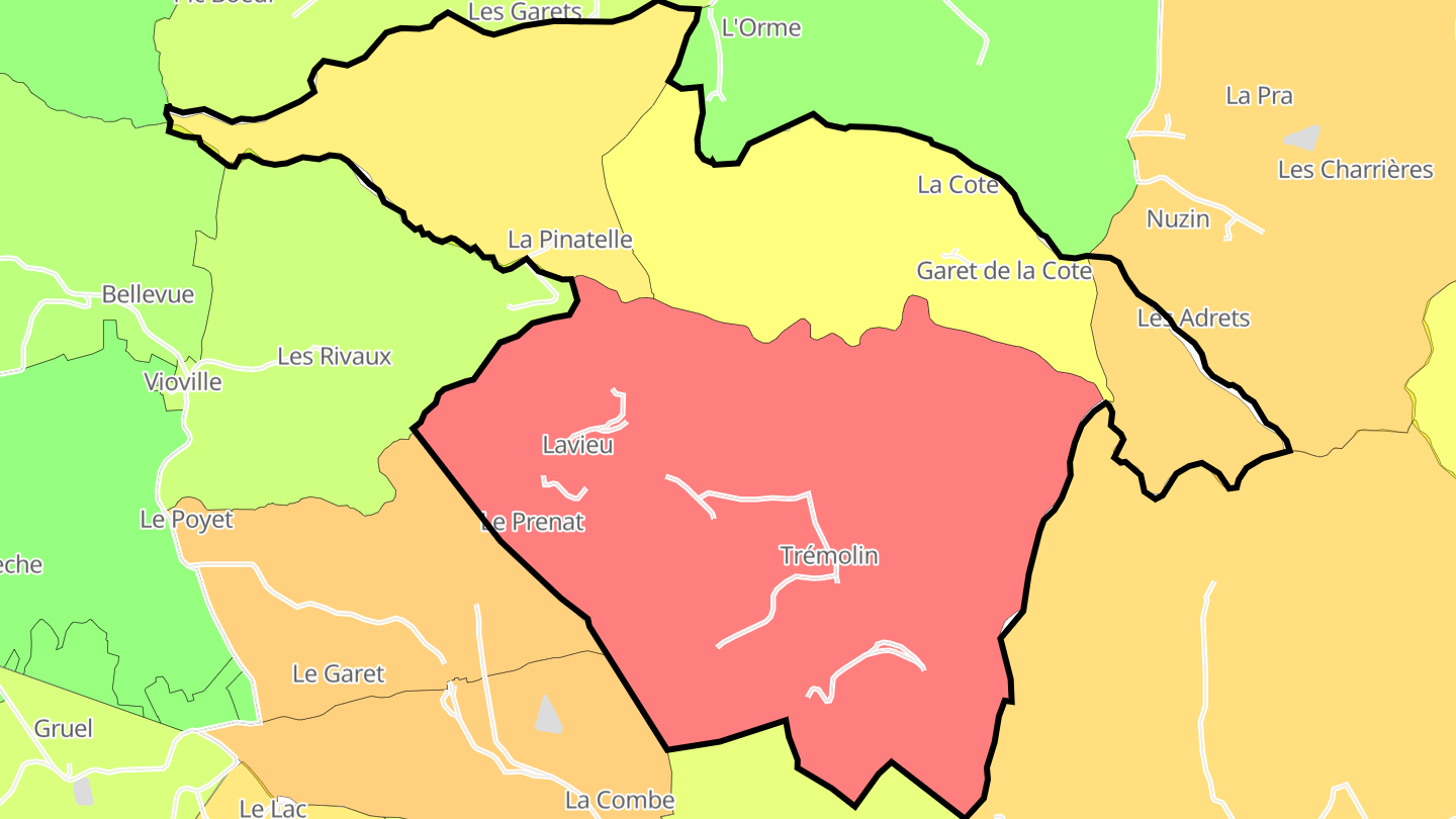 Carte des prix de l'immobilier Lavieu