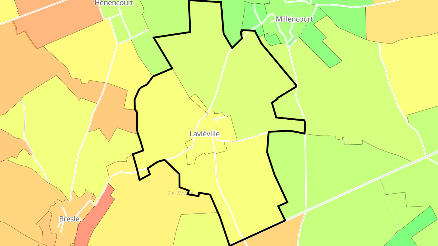 Carte des prix de l'immobilier Laviéville