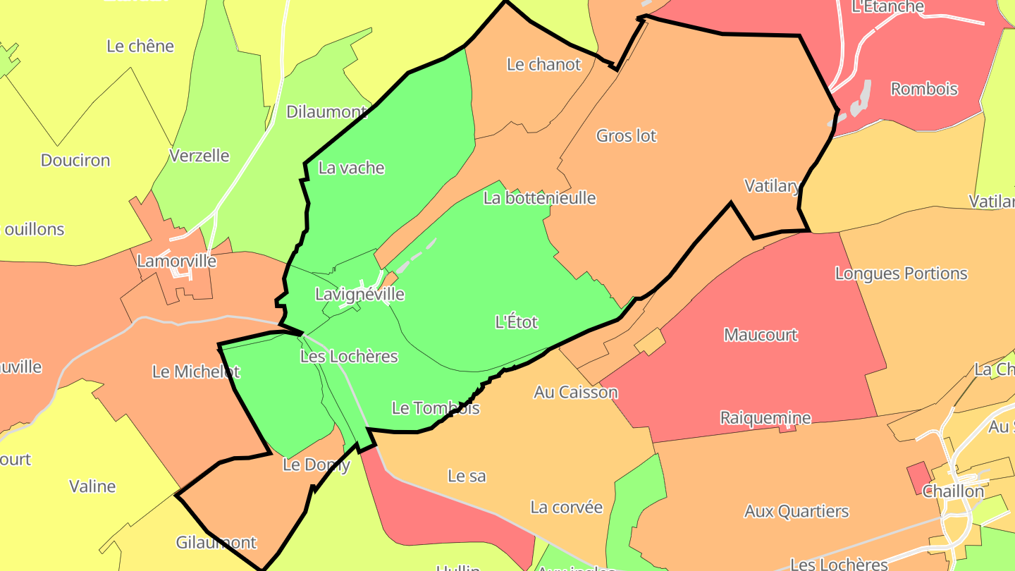 Carte des prix de l'immobilier Lavignéville