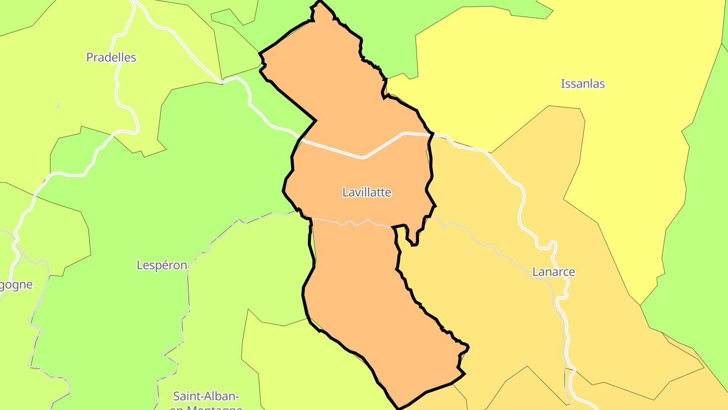 Carte des prix de l'immobilier Lavillatte