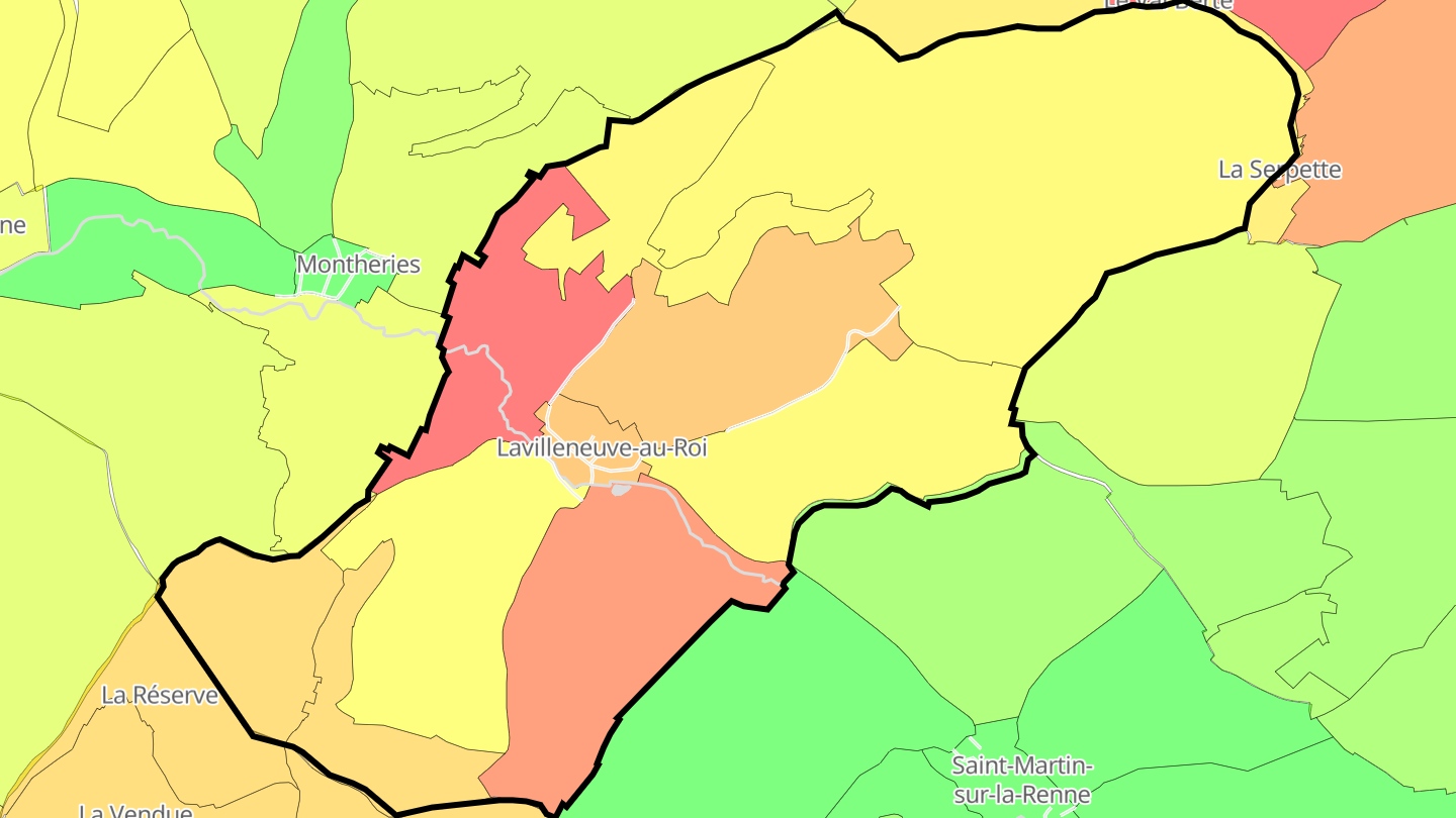 Carte des prix de l'immobilier Lavilleneuve-au-Roi