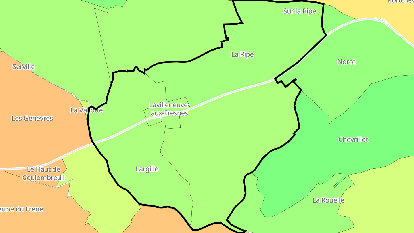 Carte des prix de l'immobilier Lavilleneuve-aux-Fresnes