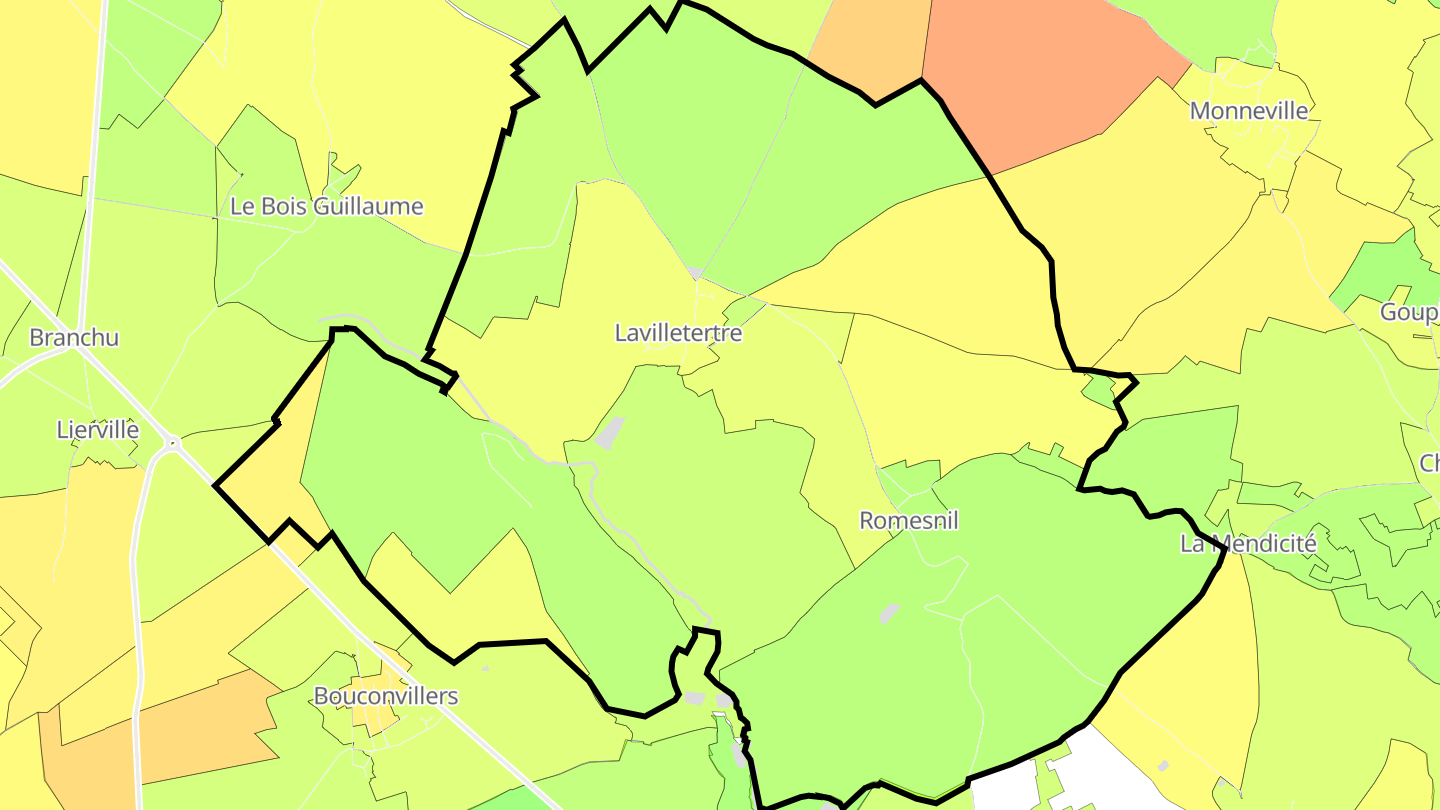 Carte des prix de l'immobilier Lavilletertre