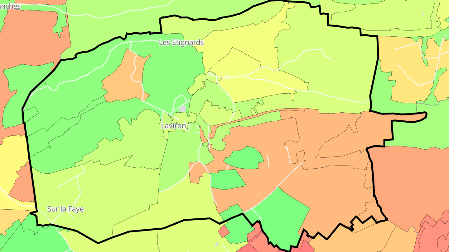 Carte des prix de l'immobilier Laviron