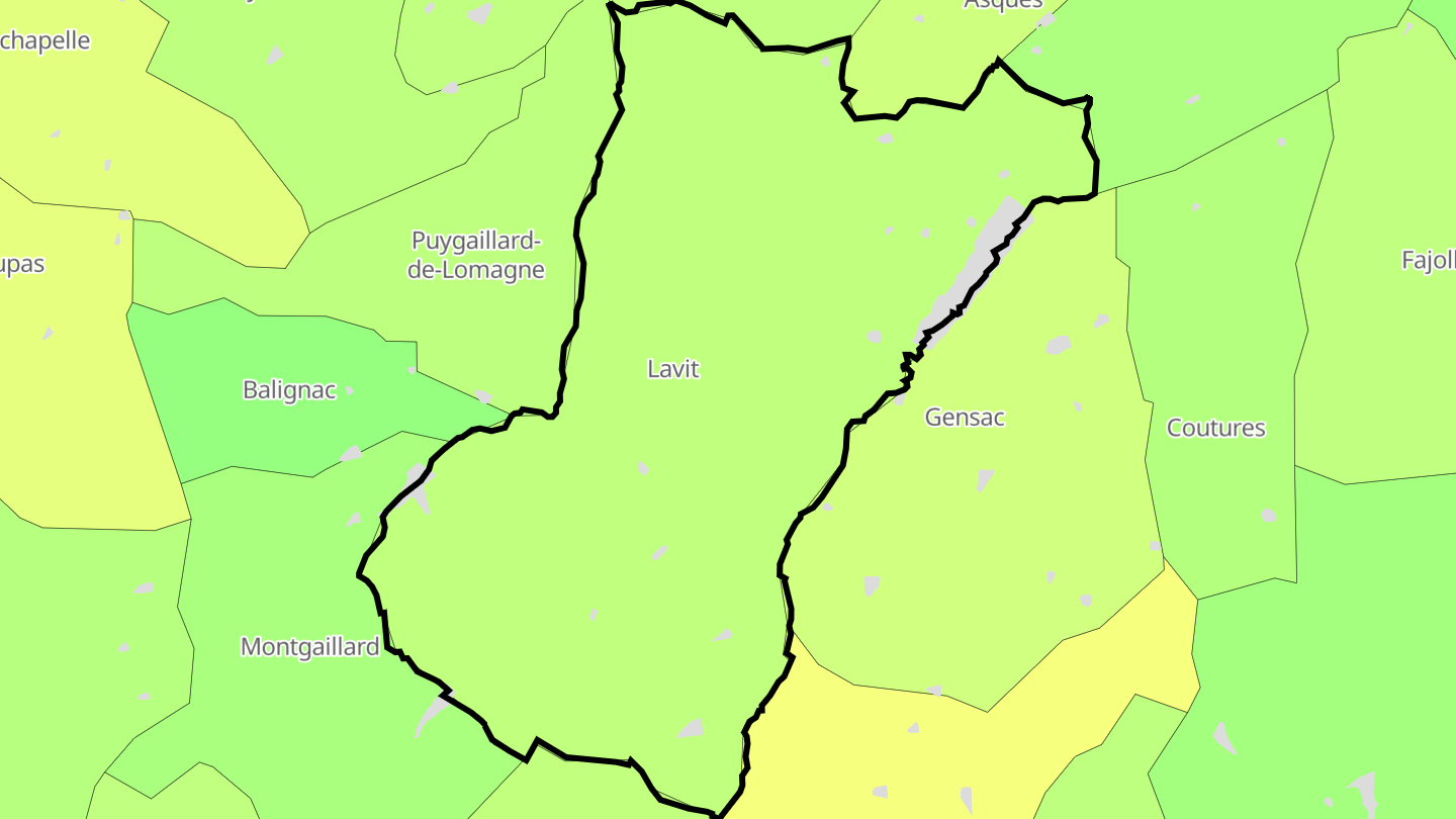 Carte des prix de l'immobilier Lavit