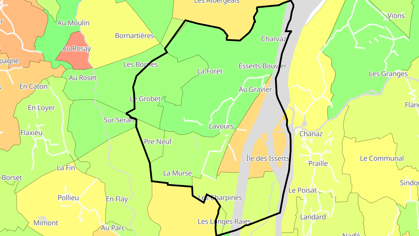 Carte des prix de l'immobilier Lavours