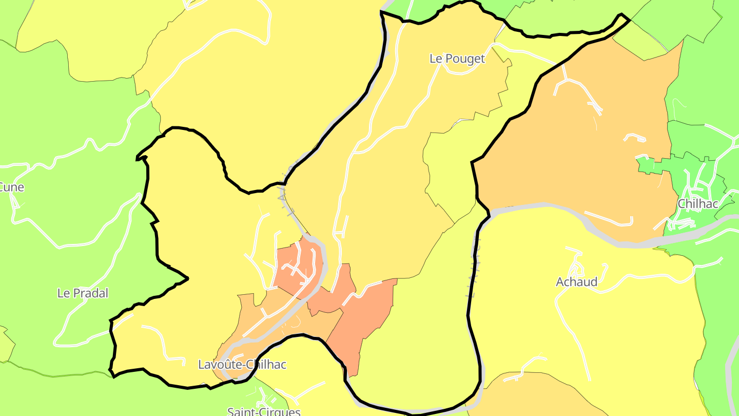 Carte des prix de l'immobilier Lavoûte-Chilhac