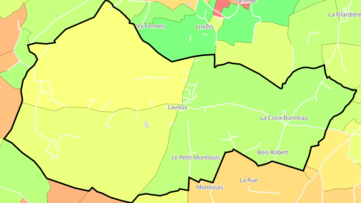 Carte des prix de l'immobilier Lavoux
