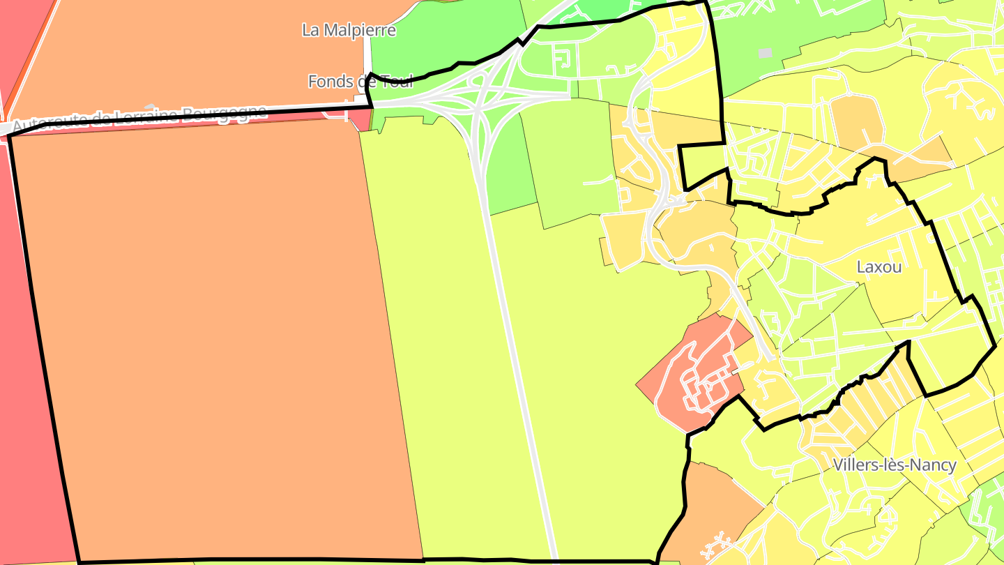 Carte des prix de l'immobilier Laxou