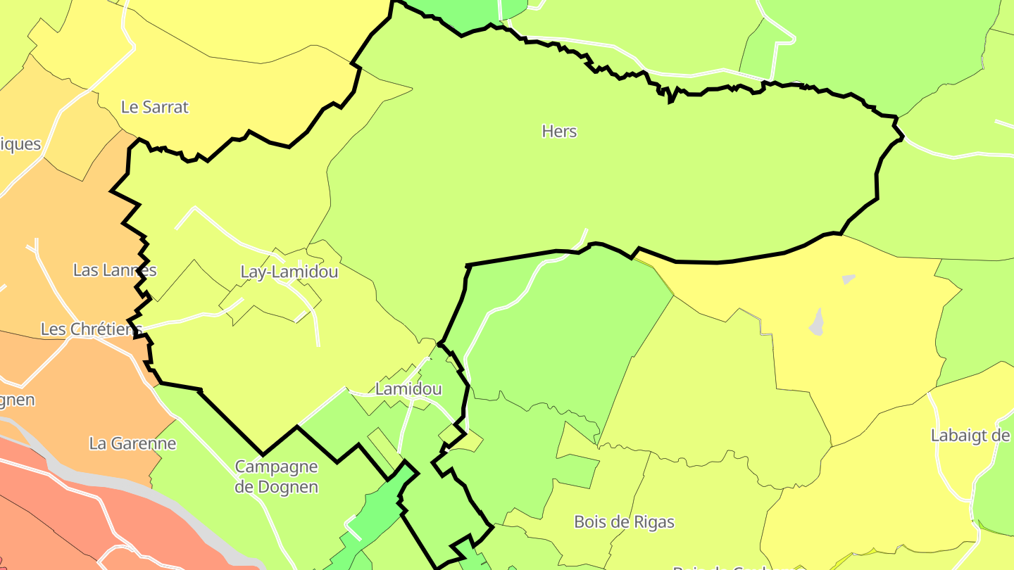 Carte des prix de l'immobilier Lay-Lamidou