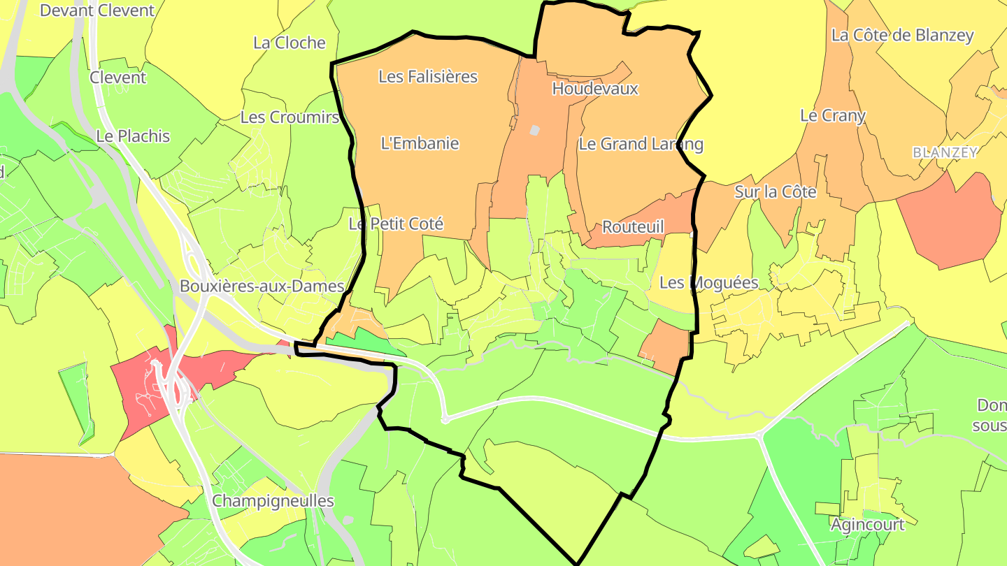 Carte des prix de l'immobilier Lay-Saint-Christophe