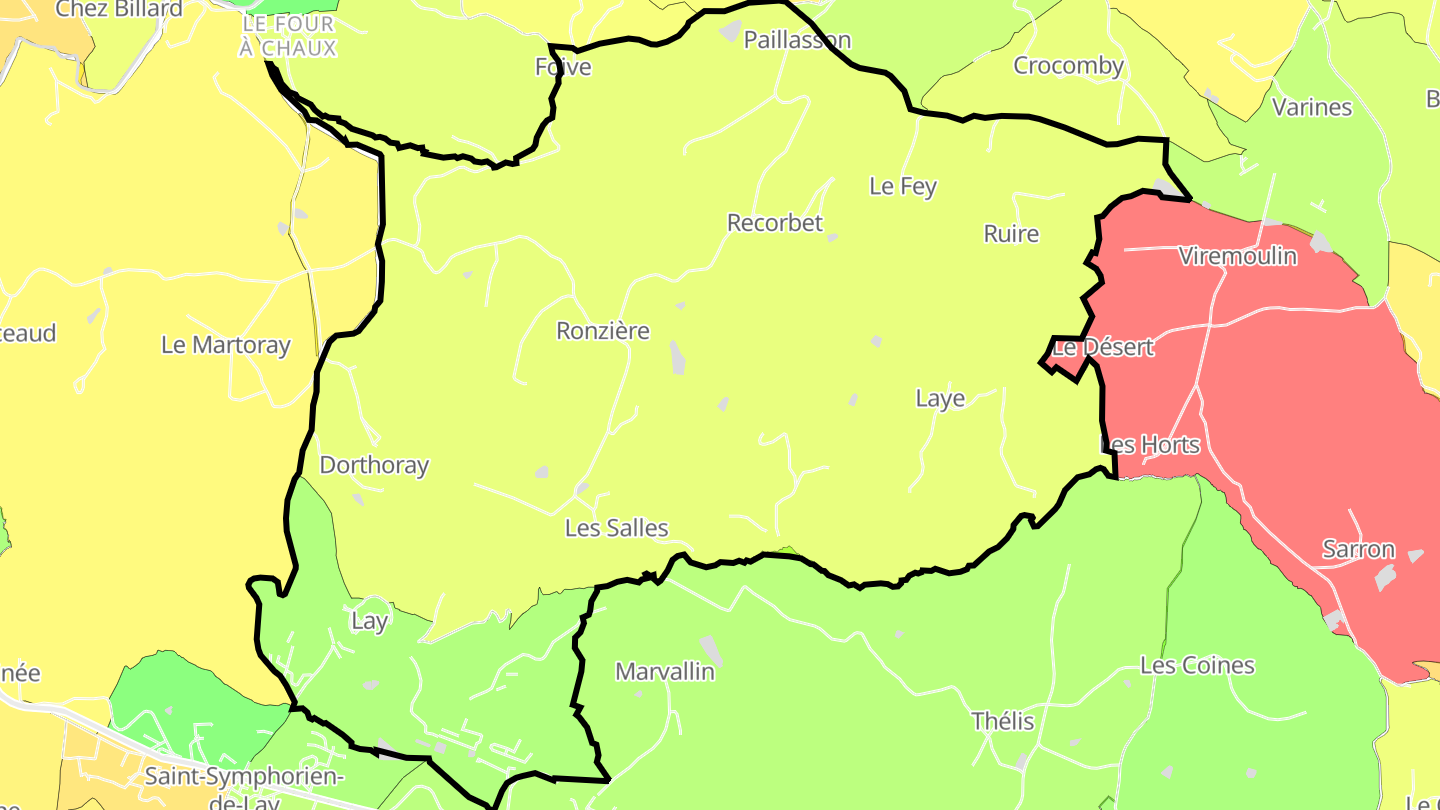 Carte des prix de l'immobilier Lay